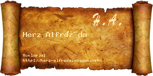 Herz Alfréda névjegykártya